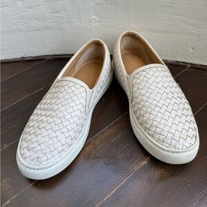 M.Gemi Woven Cerchio slip-on sneaker in Chalk White, size 39